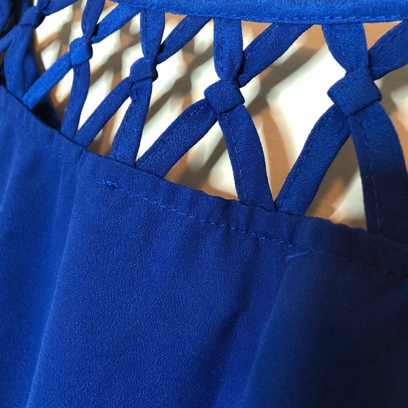 Blue ruched waistline dress | size S - Picture 8 of 8